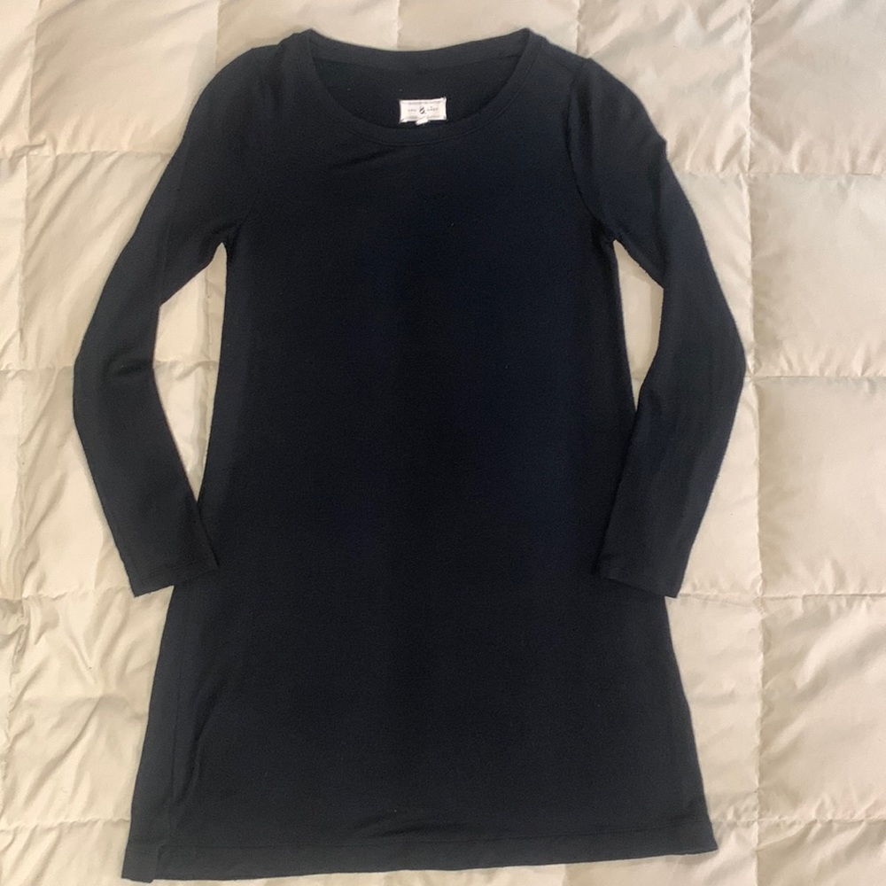 Lou & Grey signature soft rayon black t-shirt dress small